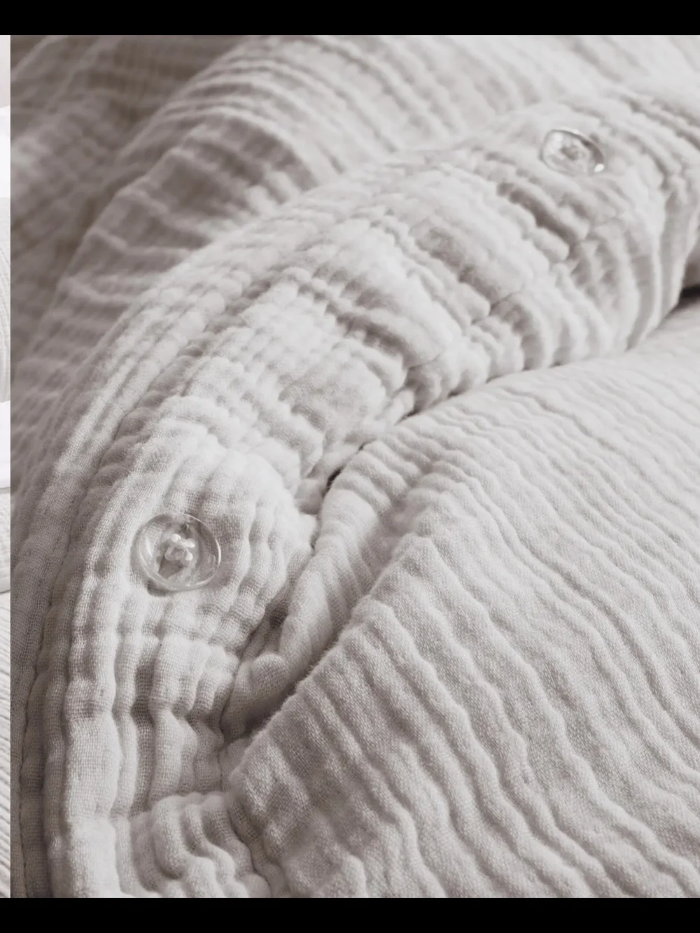 Quince Organic Cotton Gauze Duvet Cover Set - Light Grey